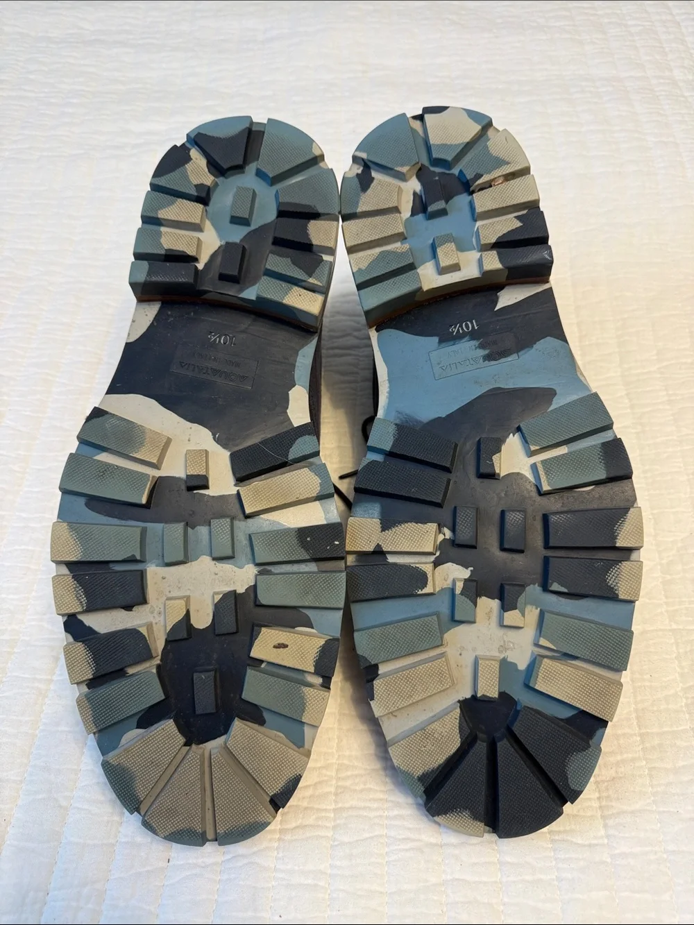 Aquatalia Men's Navy Suede Chukka Boots with Camo Rubber Sole 10.5 US